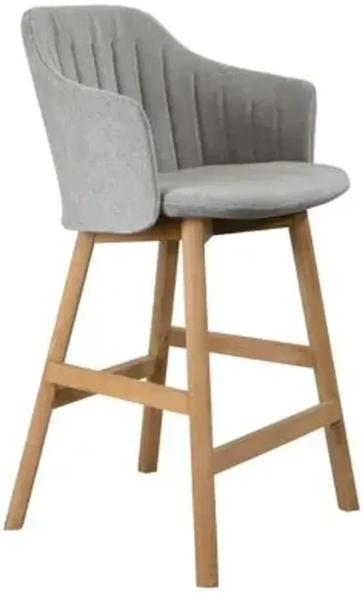 Choice Indoor/Outdoor Stool with Seat/Back Covers, Teak Base