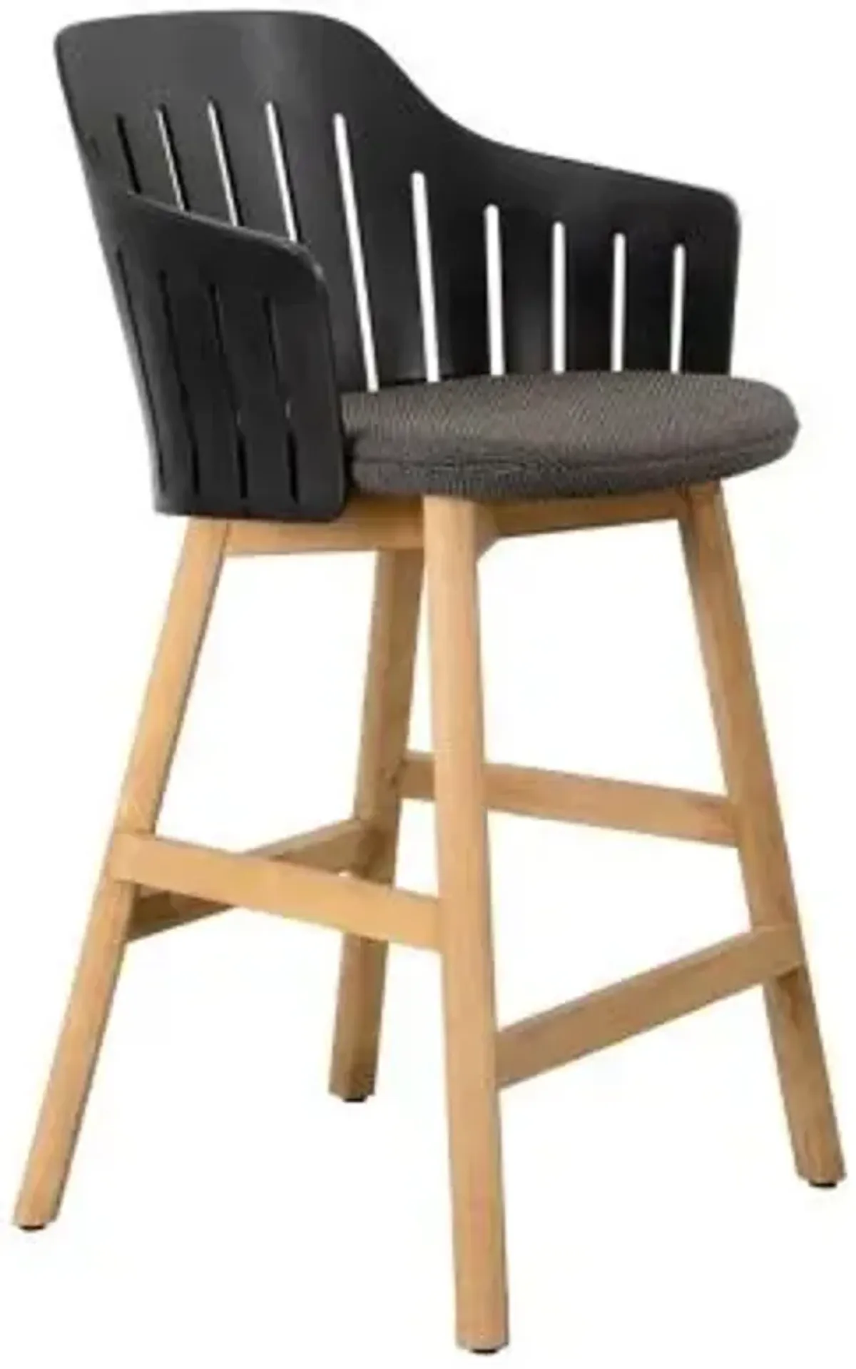 Choice Indoor/Outdoor Stool with Seat Cover, Teak Base