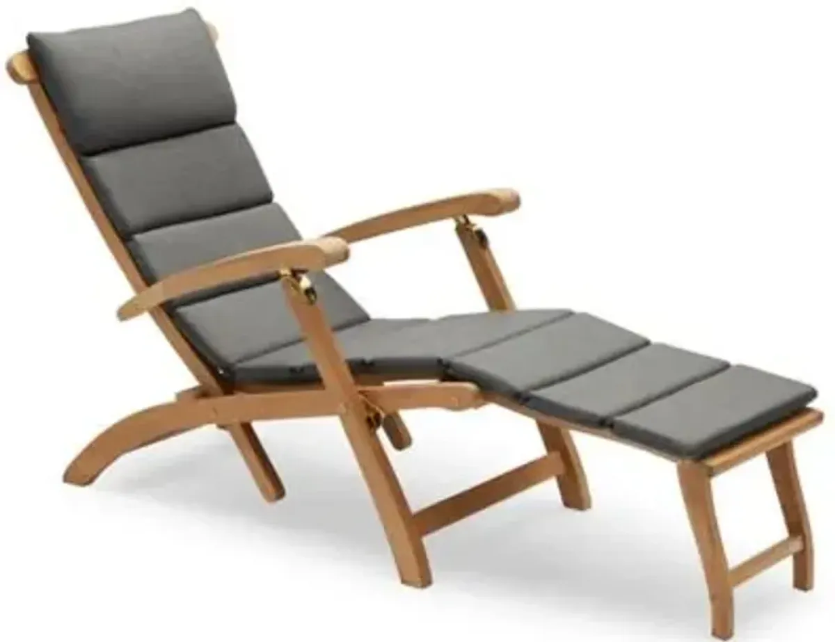 Steamer Outdoor Deck Chair with Cushion