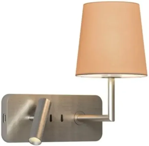 Side by Side USB Wall Sconce with Cone Shade
