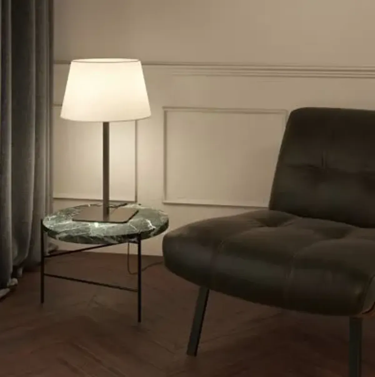 Beaumont Table Lamp with Round 215 Shade