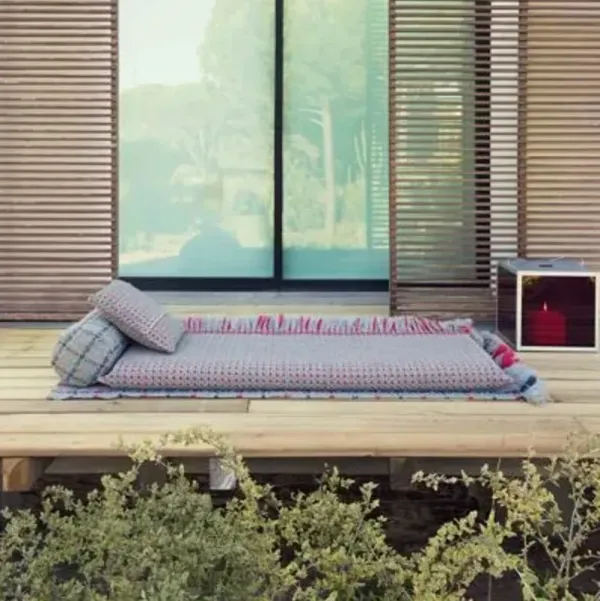 Garden Layers Gofre Outdoor Pillow