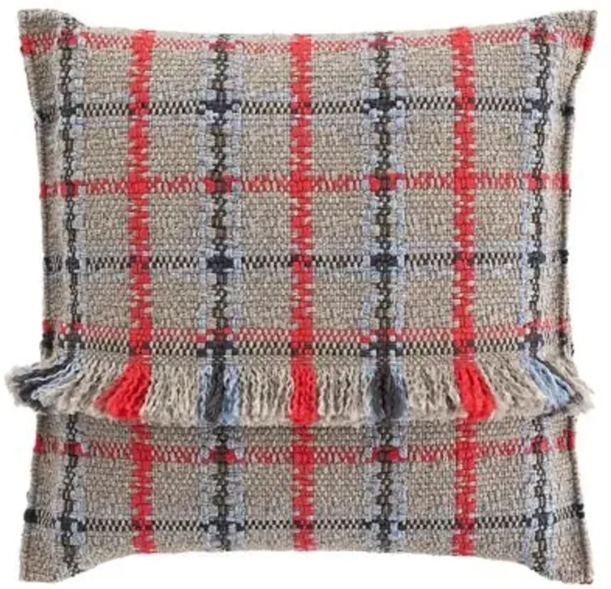 Garden Layers Tartan Big Outdoor Pillow