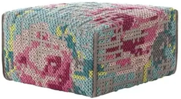 Flowers Square Pouf