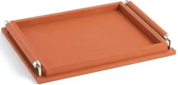 Wrapped Handle Leather Tray