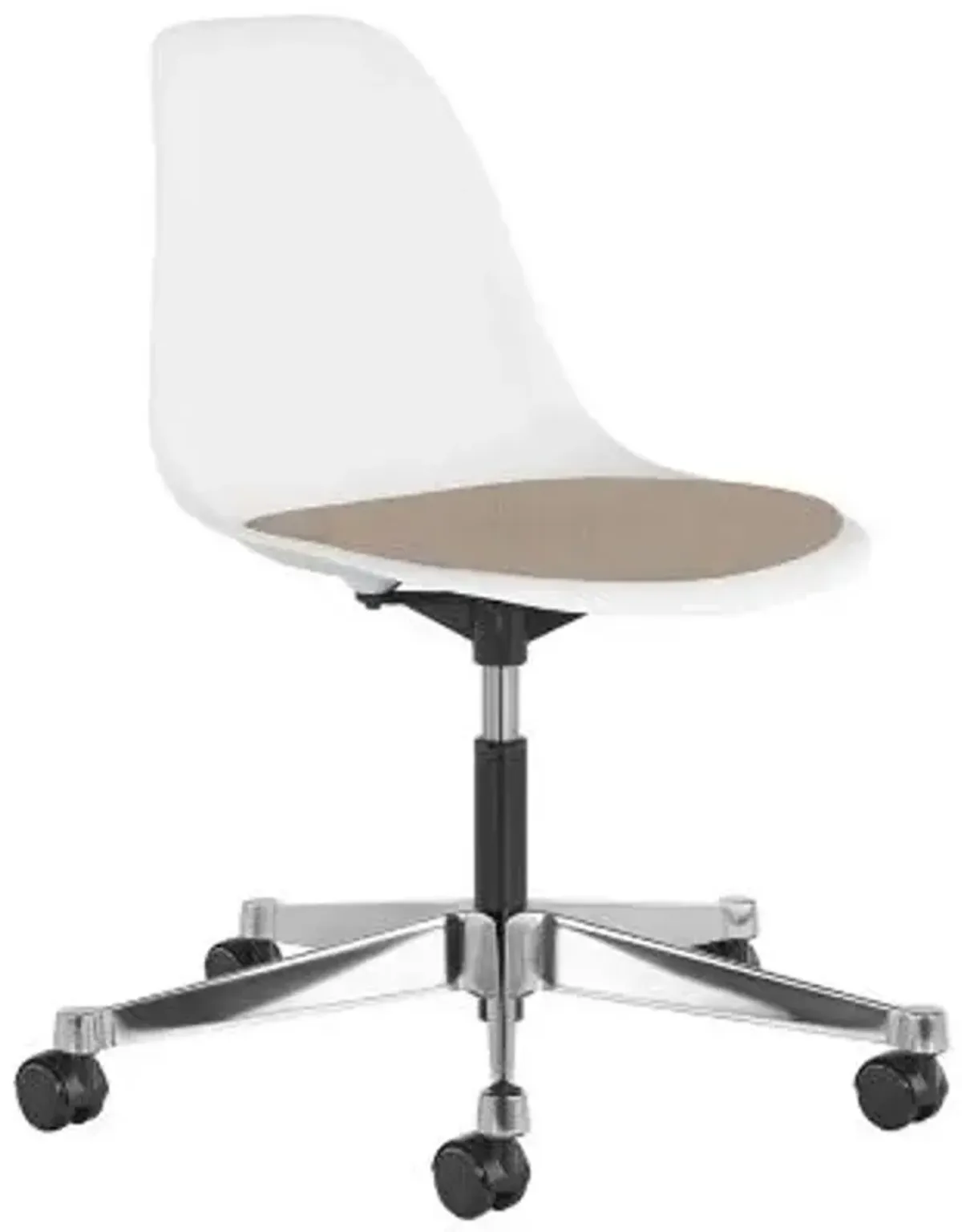 Eames Molded Plastic Task Chair with Upholstered Seat Pad