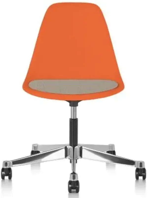 Eames Molded Plastic Task Chair with Upholstered Seat Pad