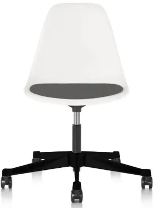 Eames Molded Plastic Task Chair with Upholstered Seat Pad