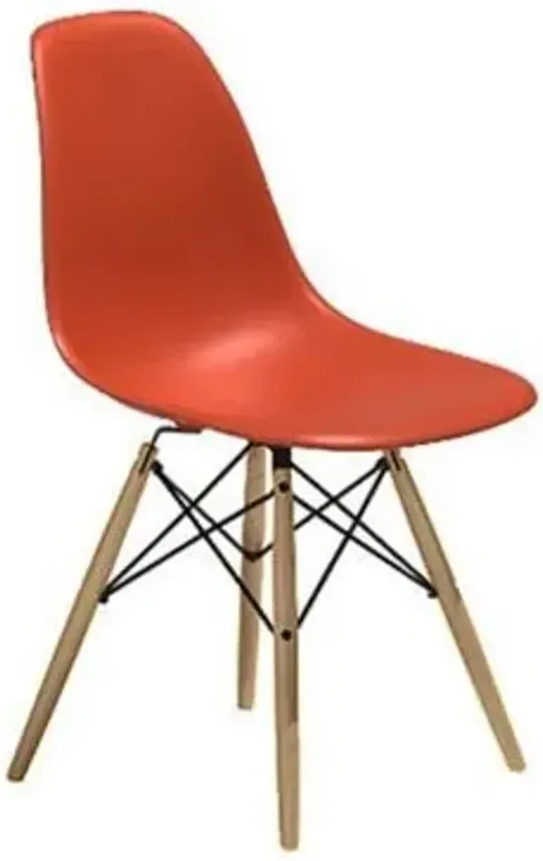 Eames Molded Plastic Side Chair with Dowel-Leg Bases