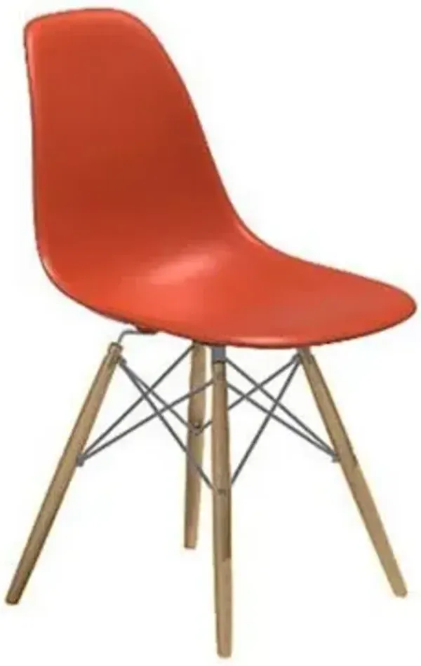 Eames Molded Plastic Side Chair with Dowel-Leg Bases