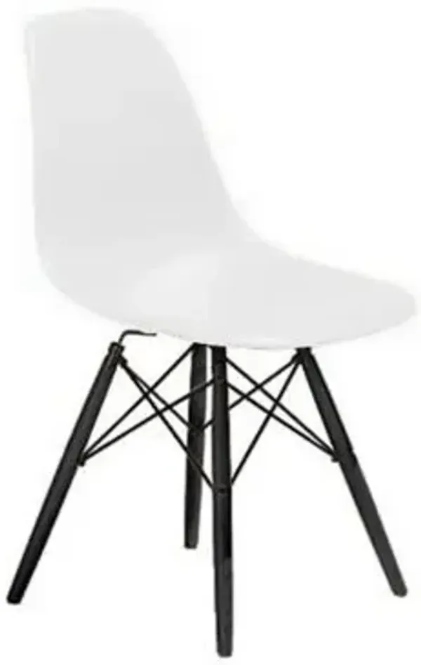 Eames Molded Plastic Side Chair with Dowel-Leg Bases