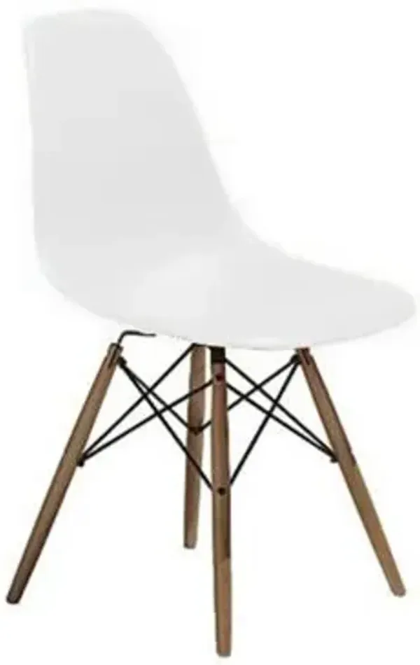 Eames Molded Plastic Side Chair with Dowel-Leg Bases