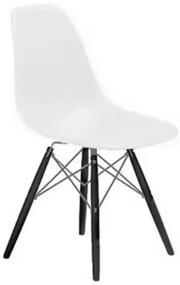 Eames Molded Plastic Side Chair with Dowel-Leg Bases