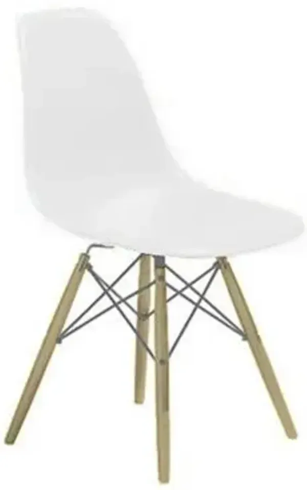 Eames Molded Plastic Side Chair with Dowel-Leg Bases