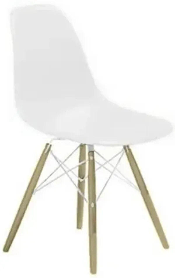 Eames Molded Plastic Side Chair with Dowel-Leg Bases