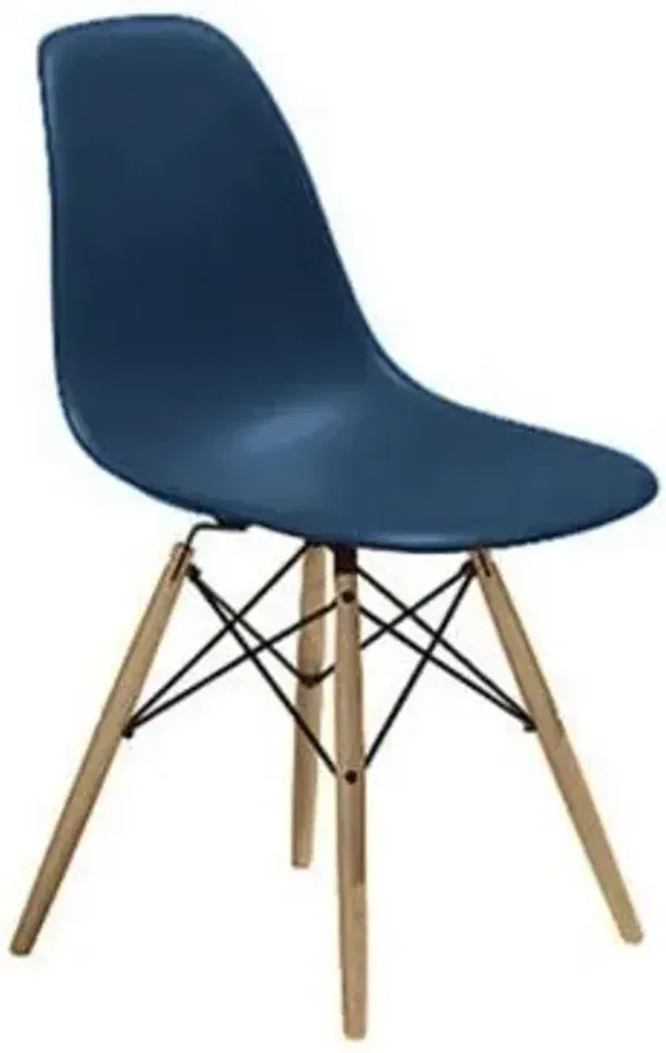 Eames Molded Plastic Side Chair with Dowel-Leg Bases