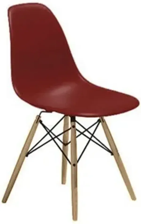 Eames Molded Plastic Side Chair with Dowel-Leg Bases