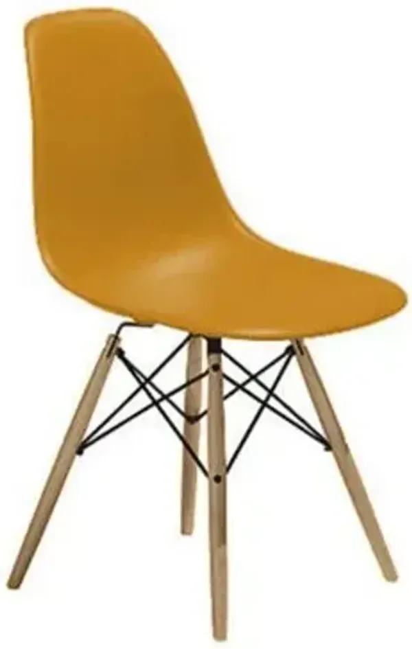 Eames Molded Plastic Side Chair with Dowel-Leg Bases