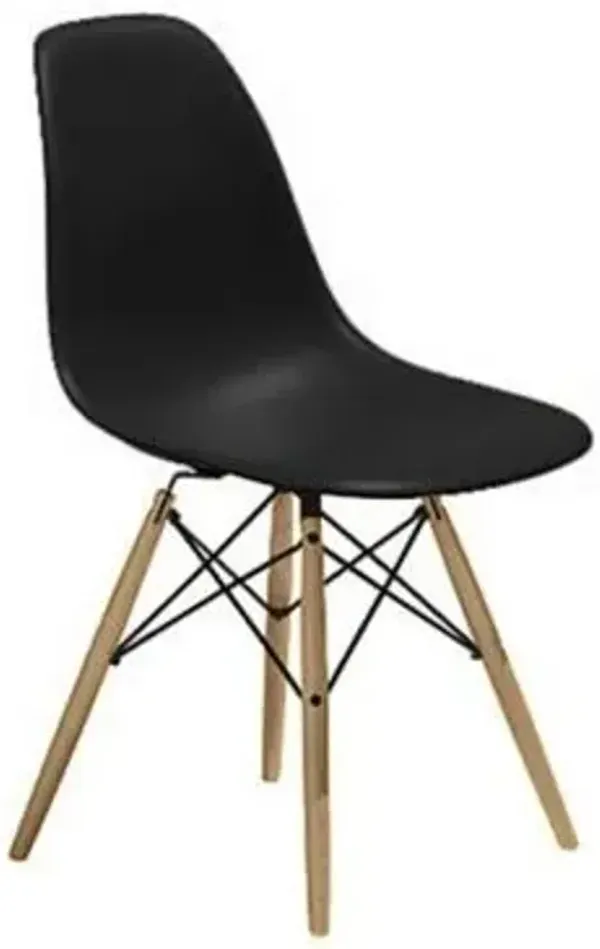 Eames Molded Plastic Side Chair with Dowel-Leg Bases