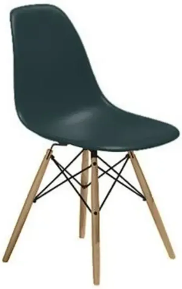 Eames Molded Plastic Side Chair with Dowel-Leg Bases