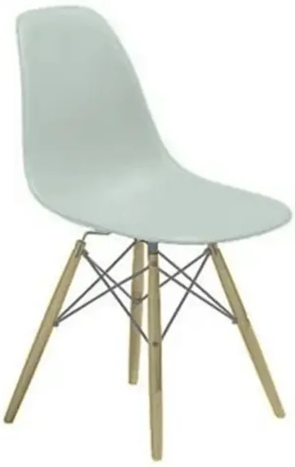 Eames Molded Plastic Side Chair with Dowel-Leg Bases