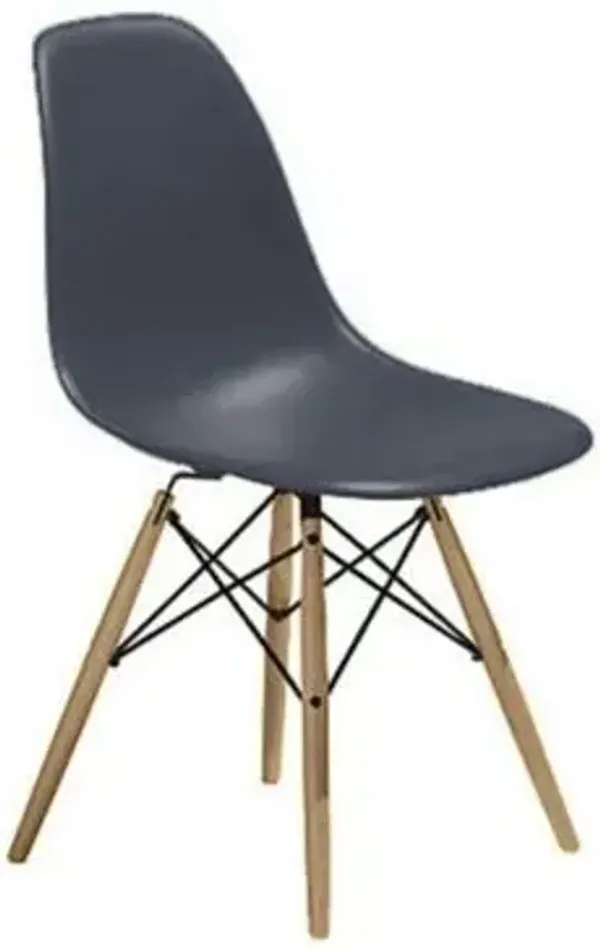 Eames Molded Plastic Side Chair with Dowel-Leg Bases