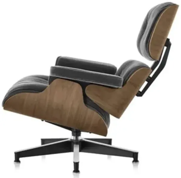 Eames Lounge Chair with Ottoman in Mohair Supreme