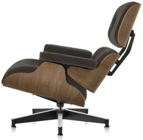 Eames Lounge Chair with Ottoman in Mohair Supreme