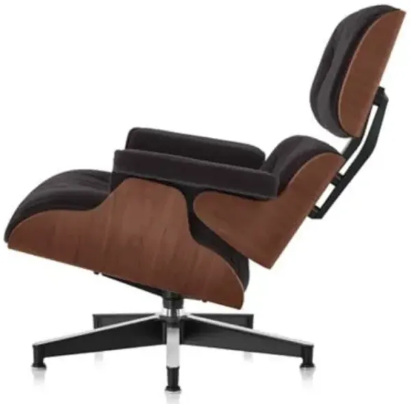 Eames Lounge Chair with Ottoman in Mohair Supreme
