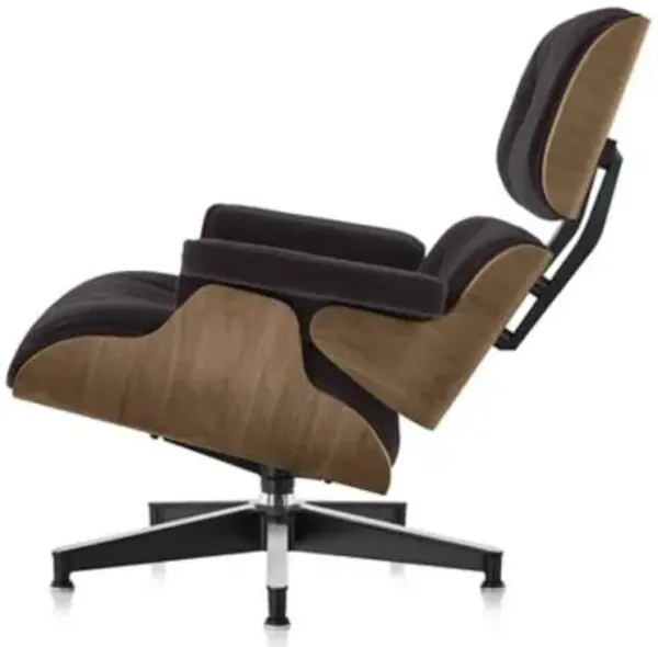 Eames Lounge Chair with Ottoman in Mohair Supreme