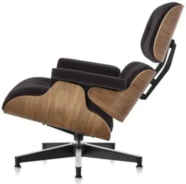 Eames Lounge Chair with Ottoman in Mohair Supreme