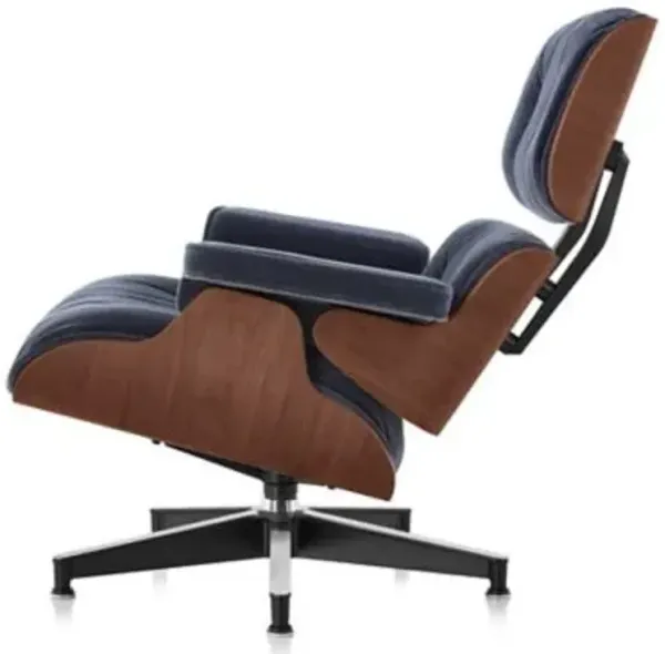 Eames Lounge Chair with Ottoman in Mohair Supreme