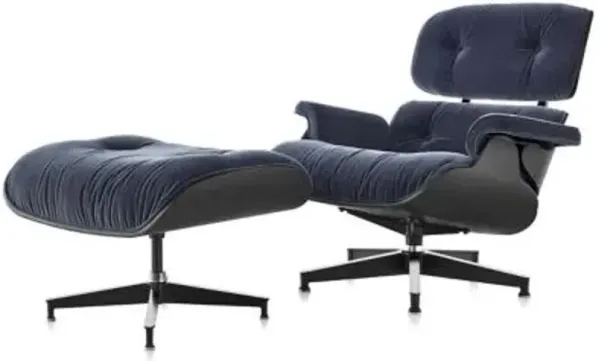 Eames Lounge Chair with Ottoman in Mohair Supreme