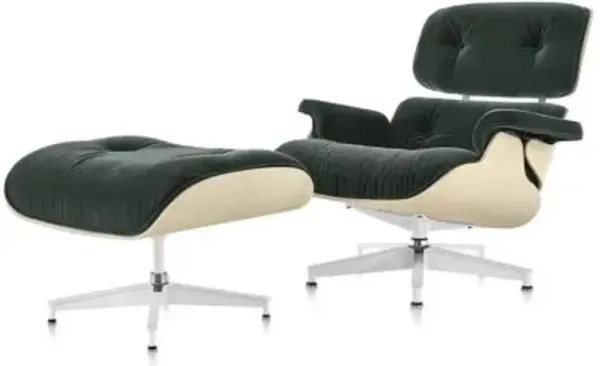 Eames Lounge Chair with Ottoman in Mohair Supreme