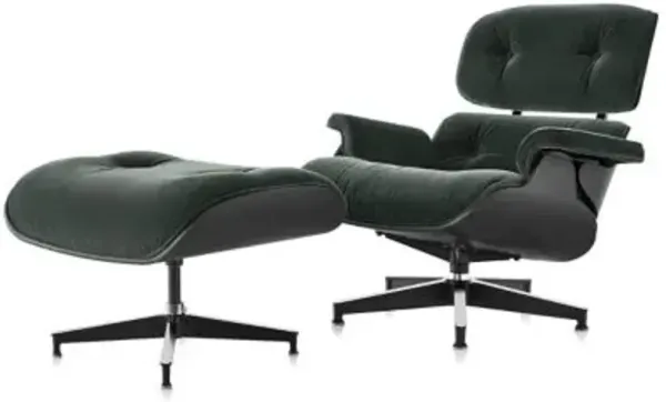 Eames Lounge Chair with Ottoman in Mohair Supreme