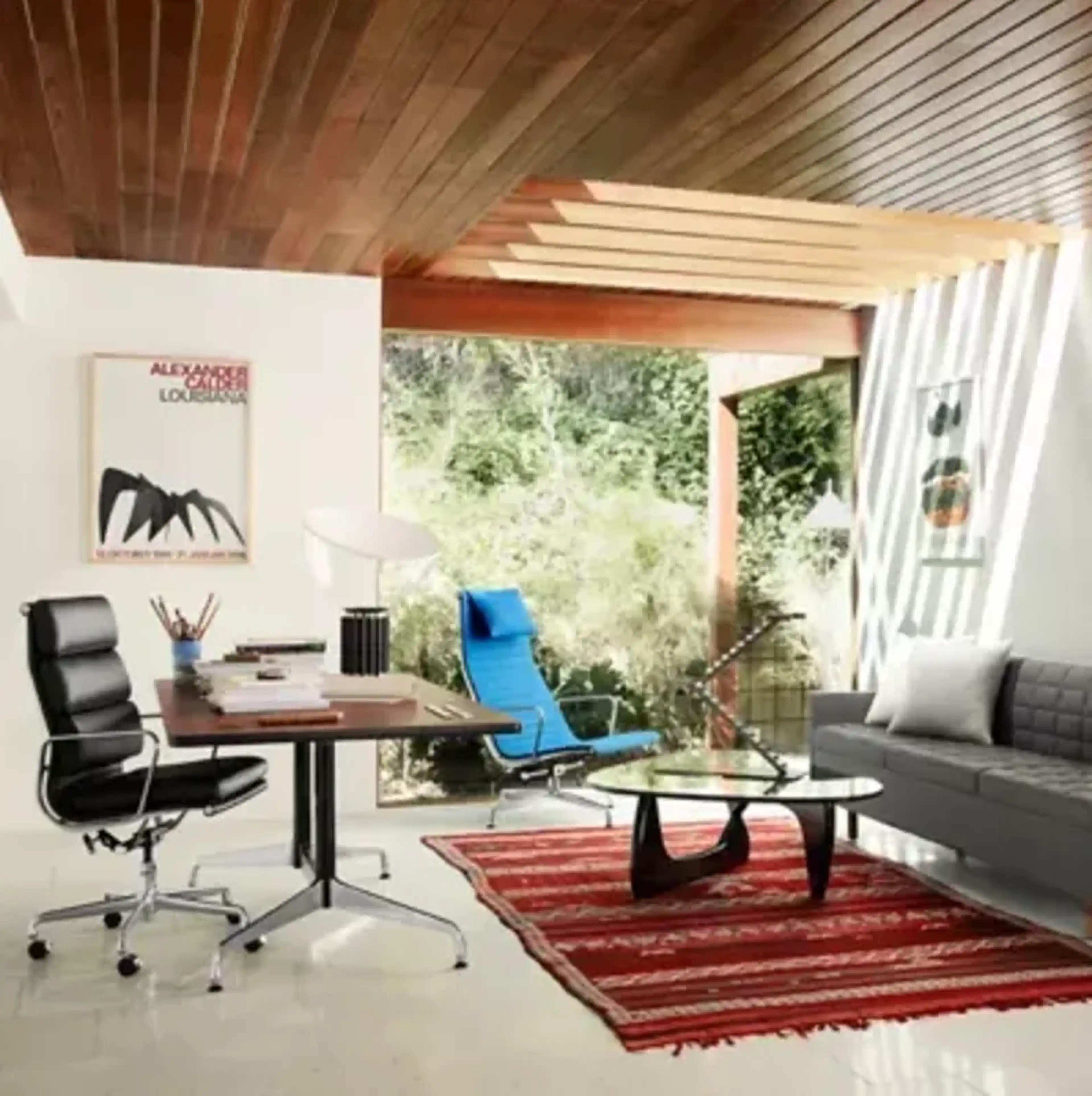 Eames Rectangular Table With Veneer Top Segmented Base Lumens Light ...