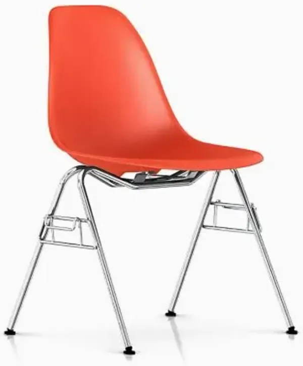 Eames Molded Plastic Side Chair With Stacking Base