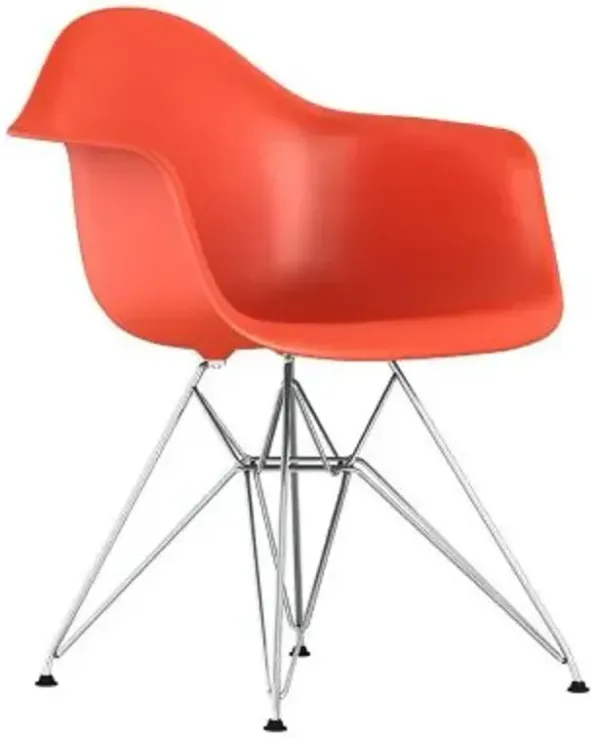 Eames Molded Plastic Armchair With Wire Base
