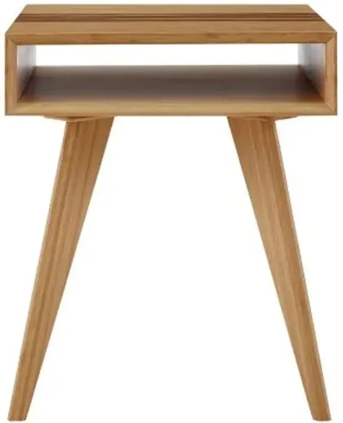 Azara Tiger End Table With Tiger Exotic Inlay, Caramelized