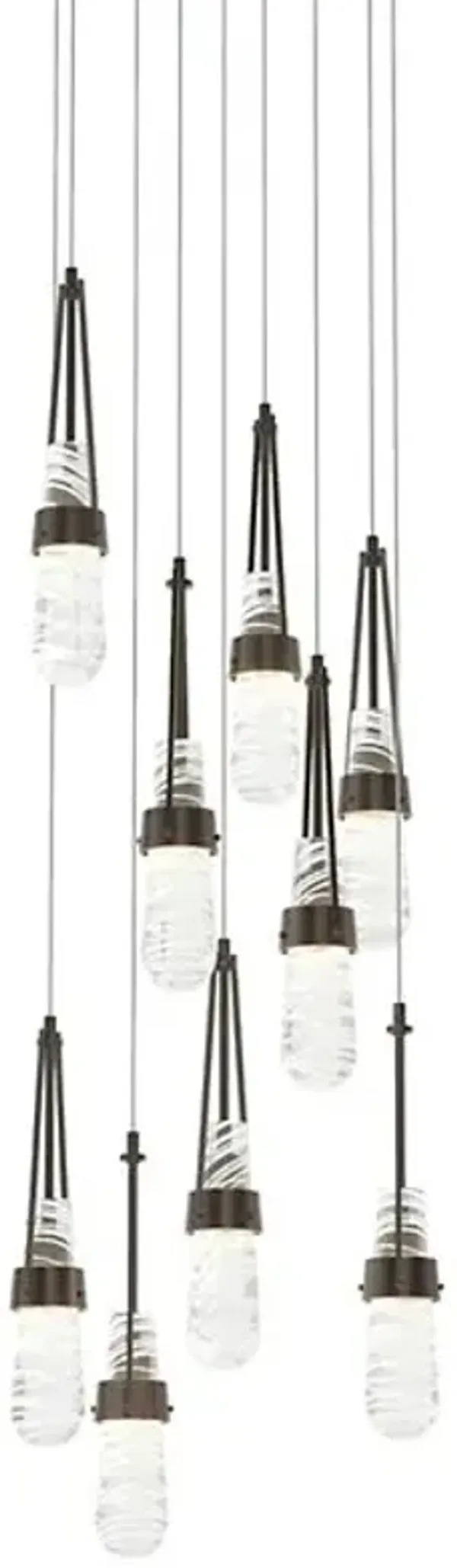 Link Blown Glass Round Multi-Light Pendant