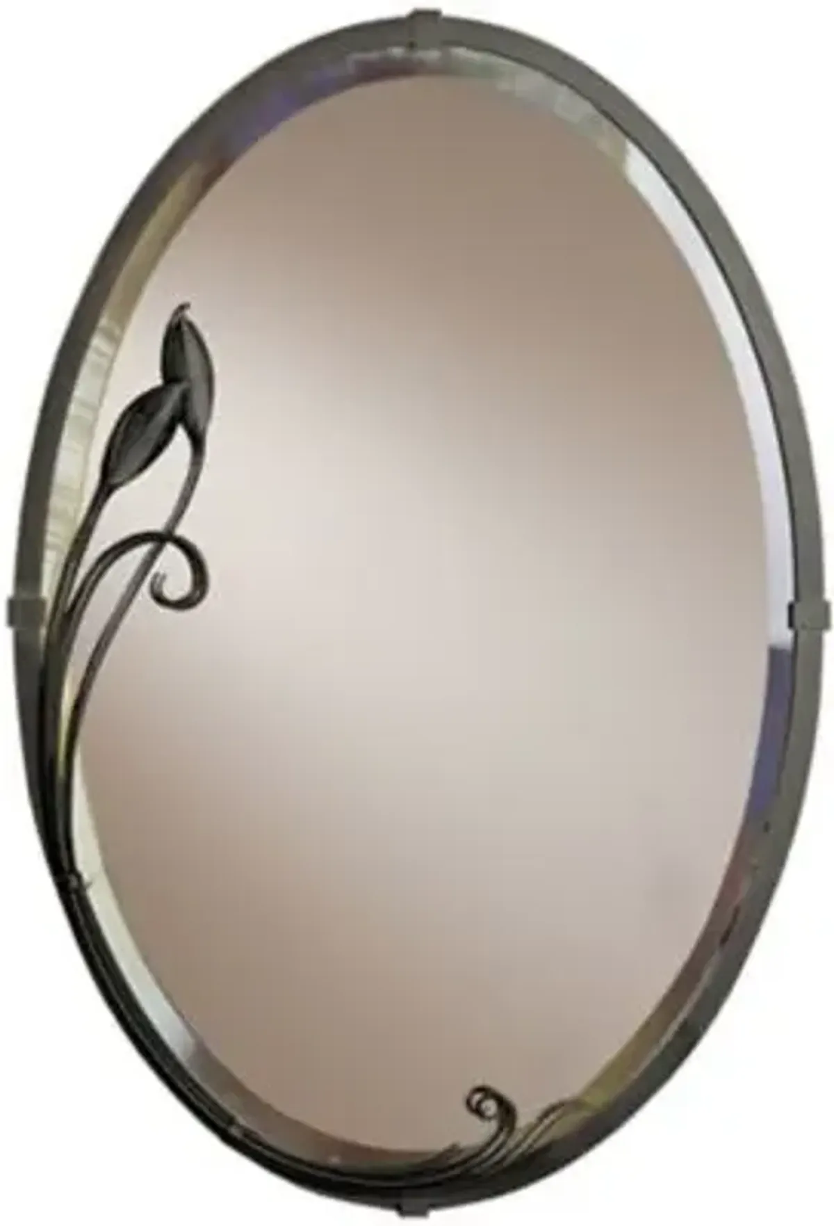 Beveled Oval Leaf Wall Mirror