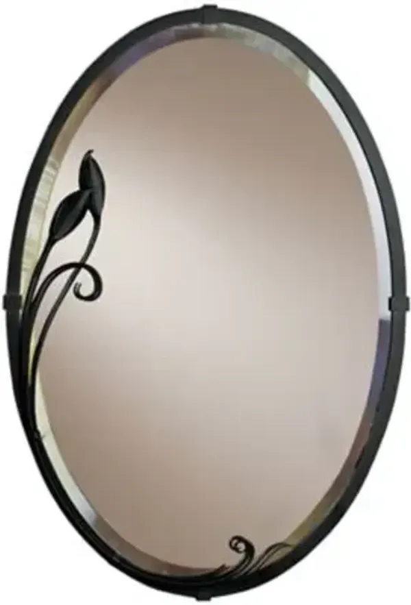 Beveled Oval Leaf Wall Mirror