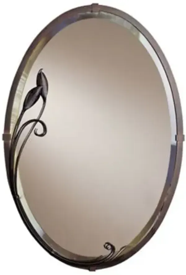 Beveled Oval Leaf Wall Mirror