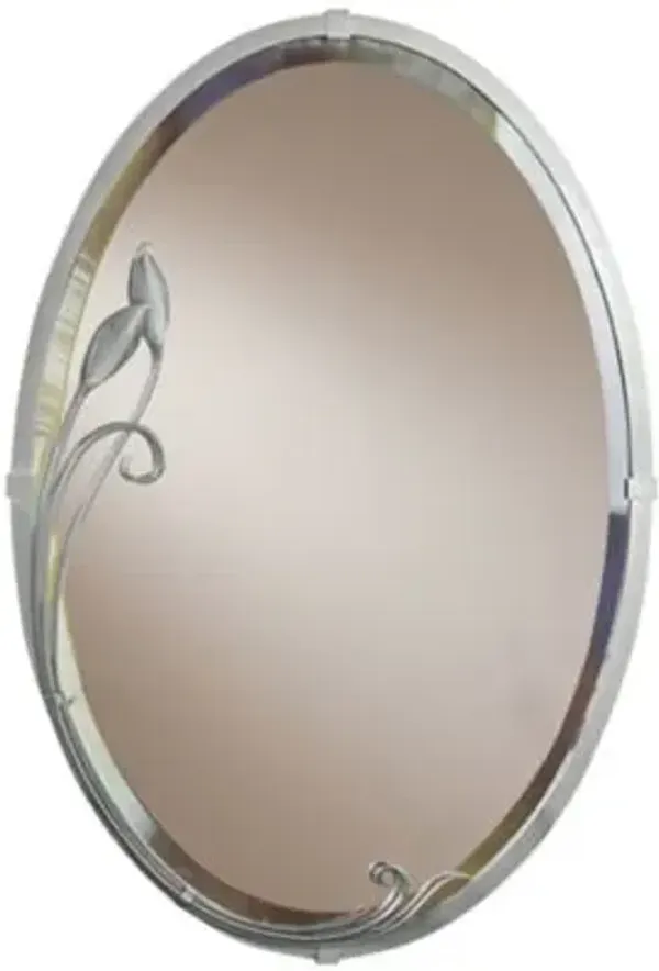 Beveled Oval Leaf Wall Mirror