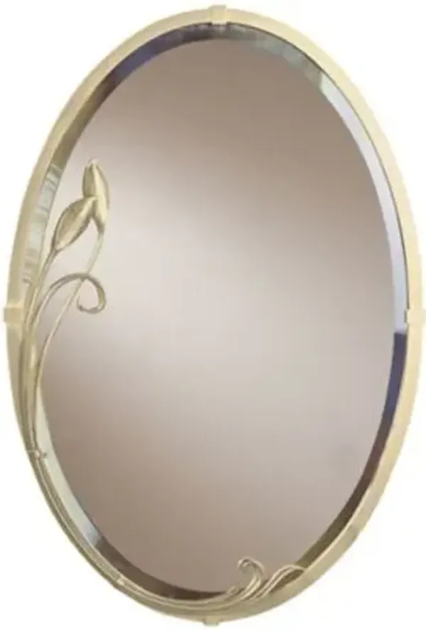 Beveled Oval Leaf Wall Mirror