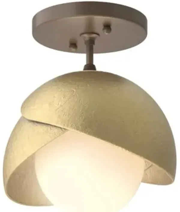 Brooklyn 1-Light Double Shade Semi-Flushmount