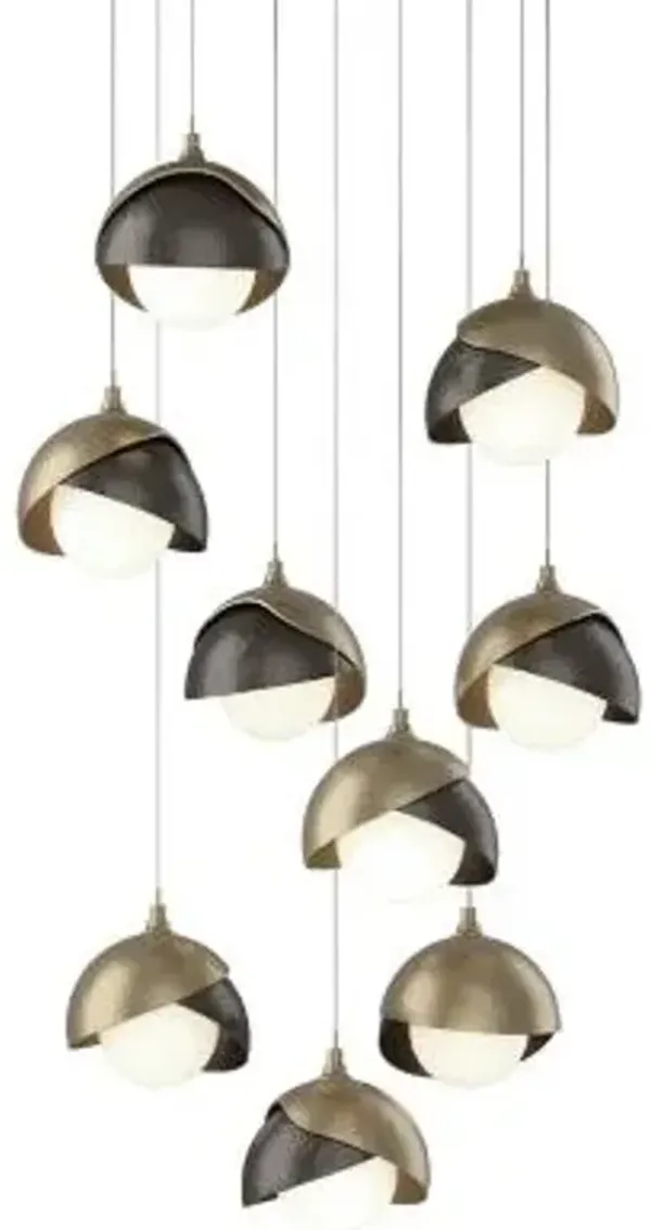 Brooklyn 9-Light Double Shade Round Multi-Light Pendant