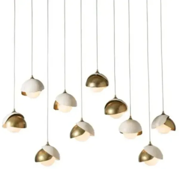 Brooklyn 10-Light Double Shade Rectangular Multi-Light Pendant