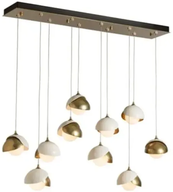 Brooklyn 10-Light Double Shade Rectangular Multi-Light Pendant
