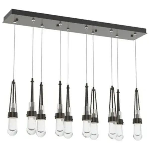 Link 10-Light Clear Glass Rectangular Multi-Light Pendant